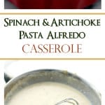 Spinach and Artichoke Pasta Alfredo Casserole | www.diethood.com | Delicious vegetarian dinner with Spinach, Artichokes and Orzo pasta mixed in a lightened-up, homemade Alfredo Sauce.