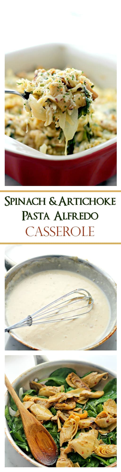 Creamy Spinach and Artichoke Pasta Alfredo Casserole | Diethood
