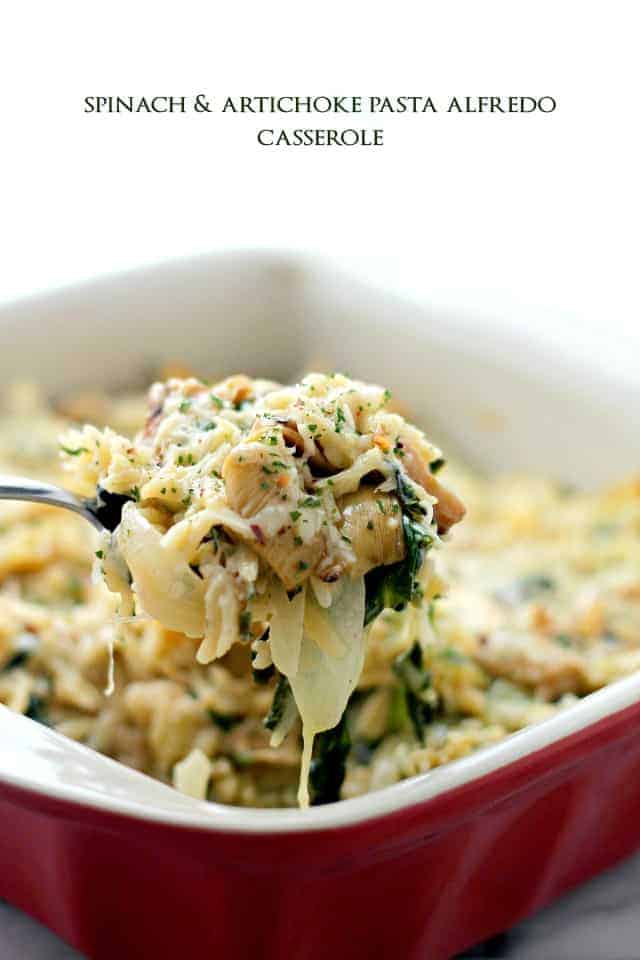 Spinach And Artichoke Pasta Alfredo Casserole | Delicious And Healthy Casserole Recipes | Homemade Recipes