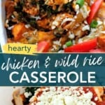 Chicken wild rice casserole Pinterest image.