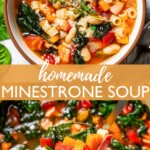 Easy Minestrone Soup Pinterest image.