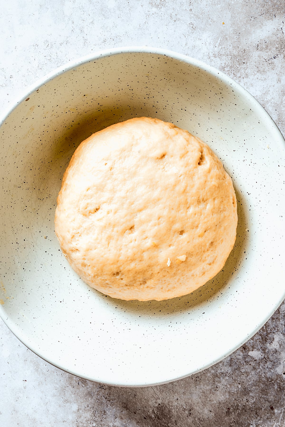 Rising dough for skillet bread.