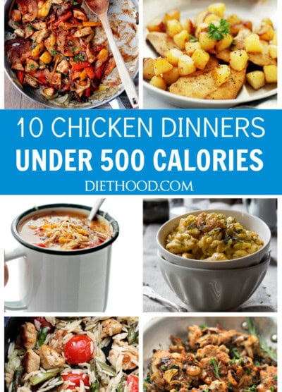 Ten Chicken Dinners Under 500 Calories | www.diethood.com | A compilation of my favorite Chicken Recipes with under 500 calories per serving.