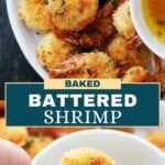 Battered shrimp Pinterest image.