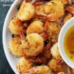 Baked Batter "Fried" Shrimp with Garlic Dipping Sauce Recipe | Diethood