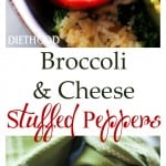 Broccoli and Cheese Stuffed Peppers - A delicious mixture of broccoli, cheese and rice stuffed inside colorful bell peppers. These amazing stuffed peppers have all the comfort and flavor you want, with the bonus of veggies and cheese! Get the recipe at diethood.com