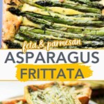 Frittata with asparagus Pinterest image.