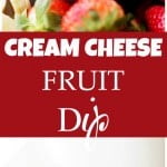 Cream Cheese Fruit Dip - Delicious, lightened-up creamy fruit dip made with cream cheese and plain yogurt. Simple, yet SO GOOD! Get the recipe on diethood.com