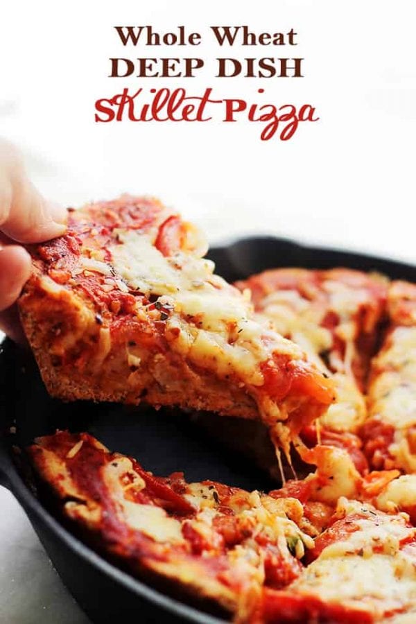 Whole Wheat Deep Dish Pizza Recipe | Easy Deep Dish Pizza in a Skillet