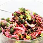 Crunchy Broccoli Salad with Raspberry Vinaigrette