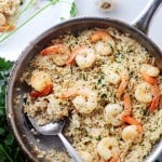 Garlic Butter Shrimp and Rice - Garlic Butter lends an amazing flavor to this speedy and incredibly delicious meal with Shrimp and Rice. Get the recipe on diethood.com