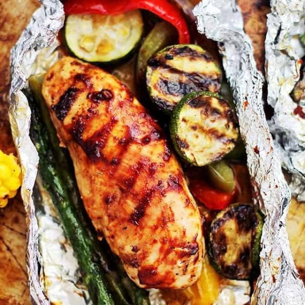 Grilled Barbecue Chicken and Vegetable Foil Packs Easy BBQ Chicken