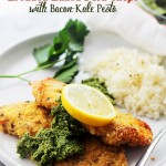 Breaded Baked Pork Chops with Bacon-Kale Pesto