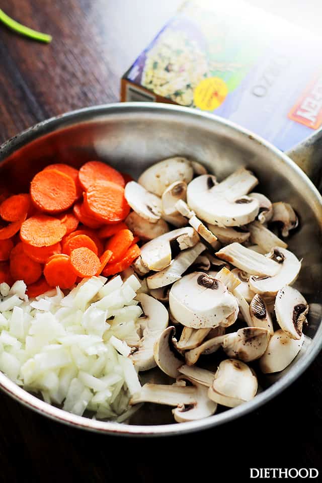 Mushroom Orzo Pilaf - Quick, creamy and delicious one-pot pilaf with orzo and mushrooms.