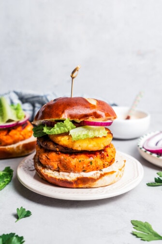 Salmon Burgers with Teriyaki and Pineapple | Diethood