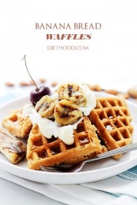 Banana Bread Waffles | www.diethood.com | The sweet and delicious taste of Banana Bread in a Waffle!