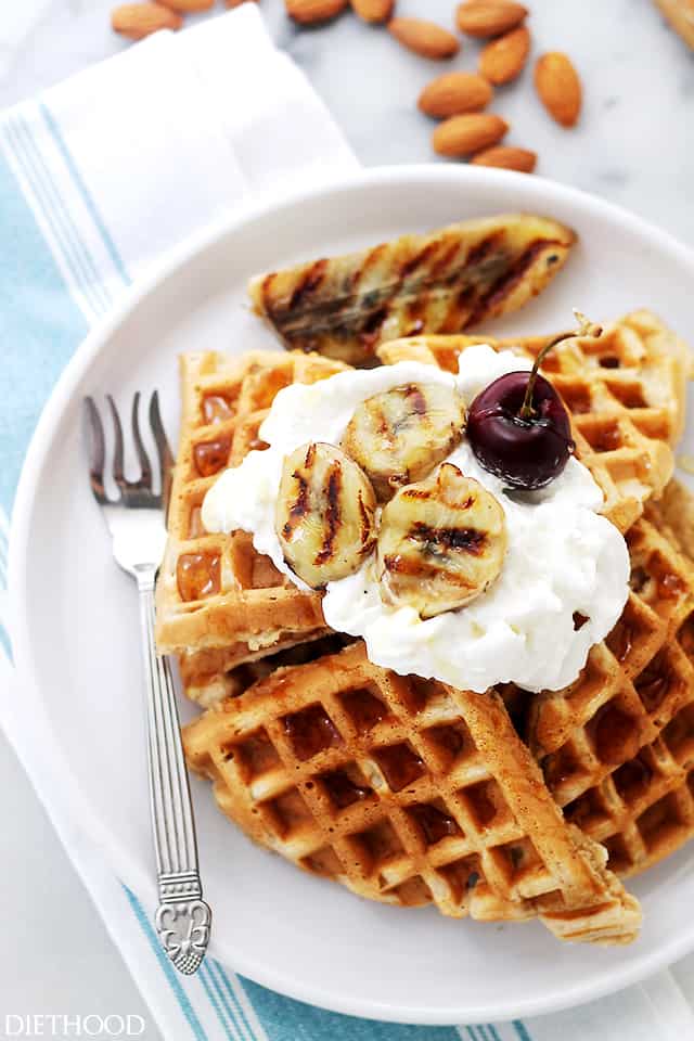 Banana Bread Waffles | www.diethood.com | The sweet and delicious taste of Banana Bread in a Waffle!