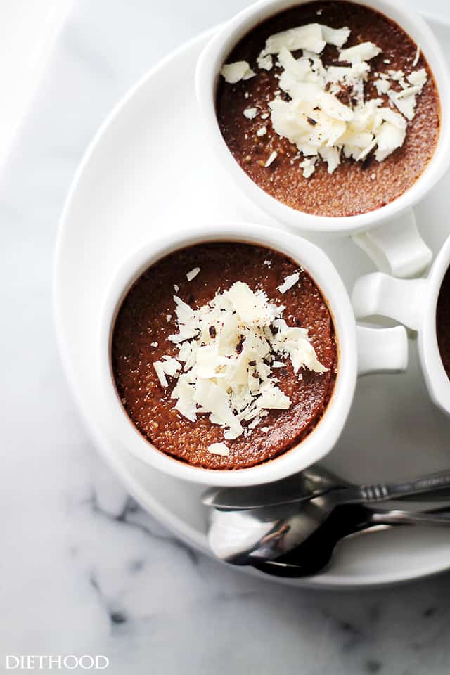 Caffe Mocha Creme Brulee | www.diethood.com | Delicious and decadent chocolate custard with notes of espresso and a crispy sugar crust.