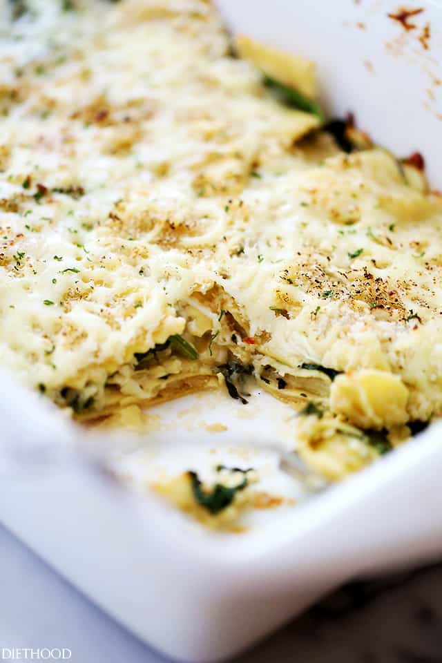 Spinach and Four Cheese Ravioli Lasagna Recipe 