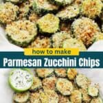 Parmesan zucchini chips Pinterest image.