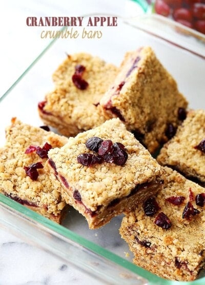 Cranberry Apple Crumble Bars | www.diethood.com | A delicious combination of apple sauce and cranberries nestled between a sweet and buttery oats-crumble mixture. Perfect snack for on-the-go!