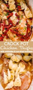 crock pot chicken thighs with artichokes pin image