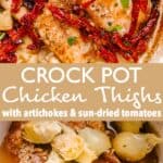 crock pot chicken thighs with artichokes pin image