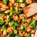 Shrimp broccoli Pinterest image.