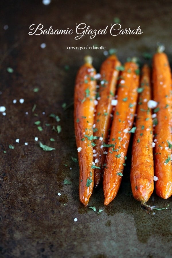 Top view of Balsamic Roasted Carrots