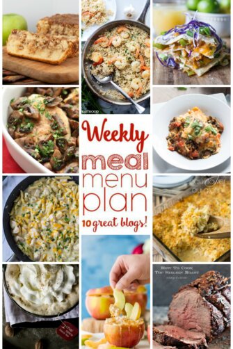 Weekly Meal Plan Week 14 - 10 great bloggers bringing you a full week of recipes including dinner, sides dishes, drinks and desserts!
