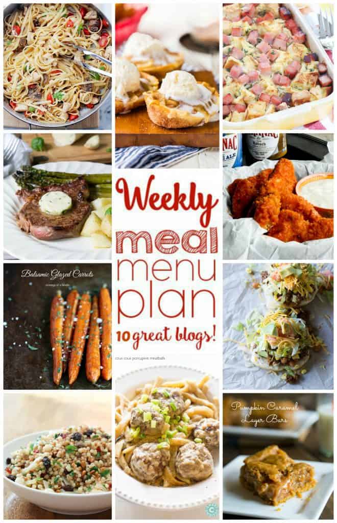 Collage for Week 16 Meal Plan with examples of 10 recipes