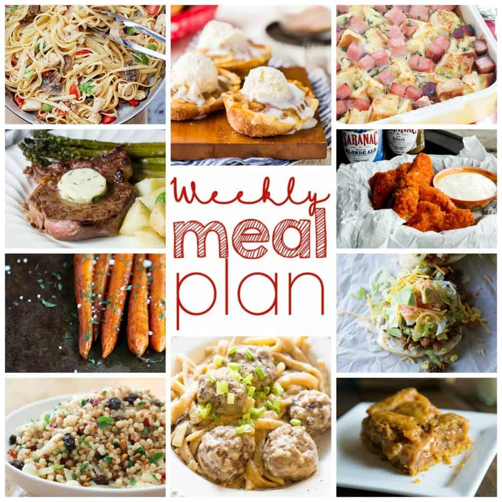 Square Collage of Week 16 Meal Plan with examples of 10 recipes