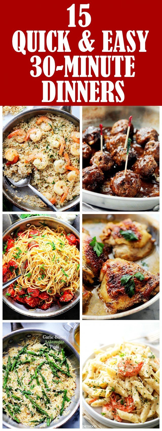 15 Quick and Easy 30-Minute Dinner Recipes - Get dinner on the table in 30 minutes with these quick, easy, and delicious recipes!