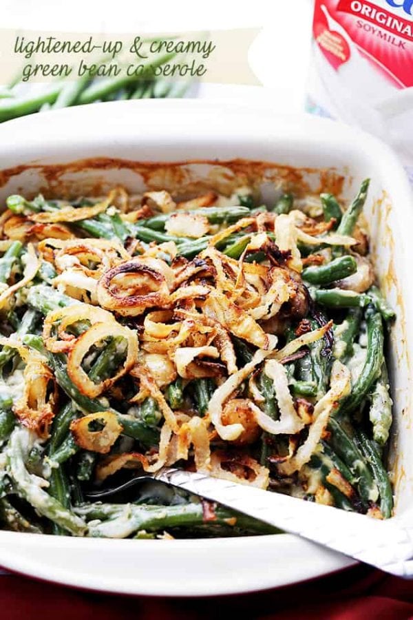 Lightened-Up Creamy Green Bean Casserole | Diethood