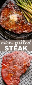 oven grilled steak pin image