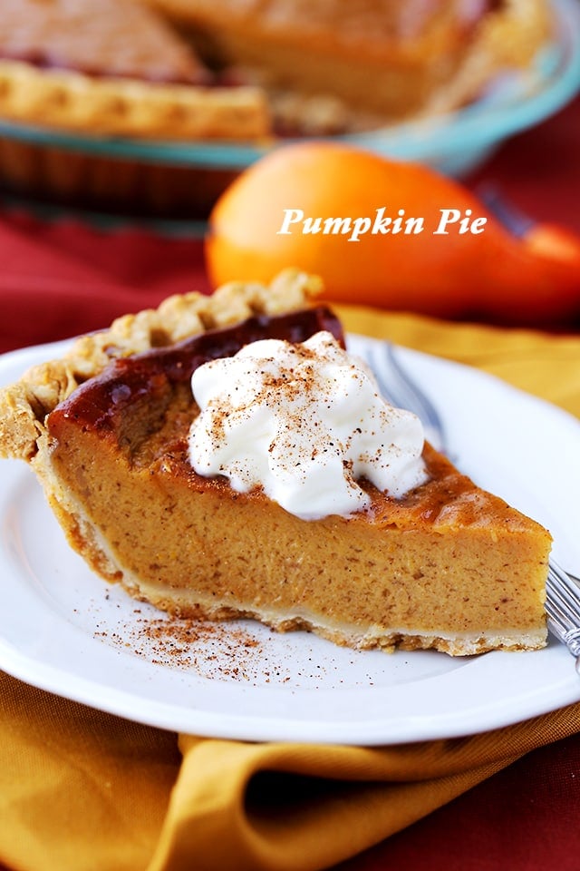 Lightened-Up Pumpkin Pie - Amazingly rich, creamy, and very easy to make, lightened-up Pumpkin Pie.
