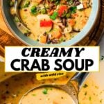 Creamy Crab Soup Pinterest image.