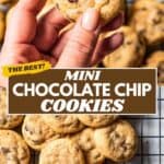 Mini chocolate chip cookies Pinterest image.