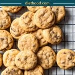 Mini chocolate chip cookies pin image.