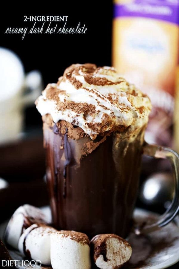 2-Ingredient Creamy Dark Hot Chocolate Recipe | Diethood