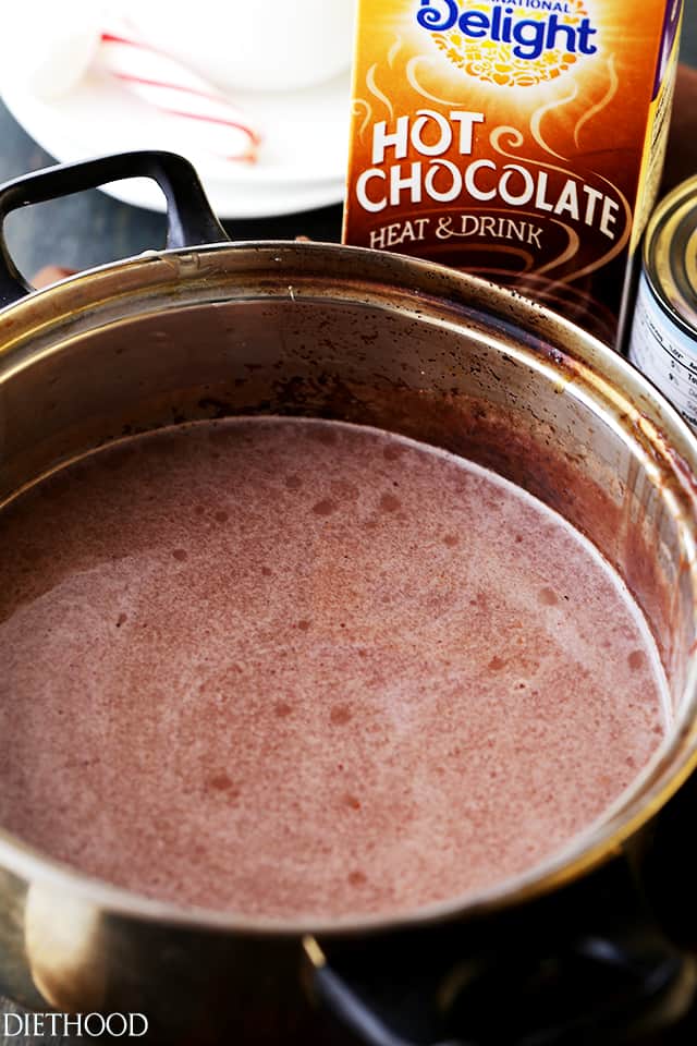 2-Ingredient Creamy Dark Hot Chocolate - Made with only 2 ingredients, this comforting, rich and creamy dark hot chocolate is perfect for those chilly winter nights.