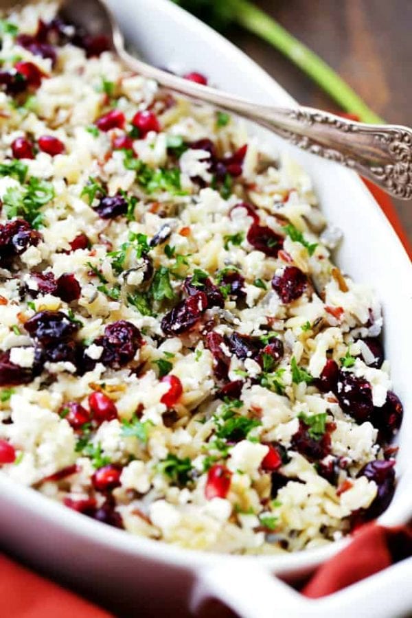 Orzo Salad with Feta and Cranberry Pomegranate Vinaigrette | Diethood