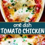Tomato Chicken Bake Pinterest image.