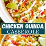 Chicken quinoa casserole Pinterest image.