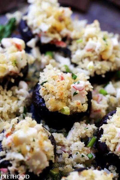Crab Stuffed Mushrooms Recipe | Diethood