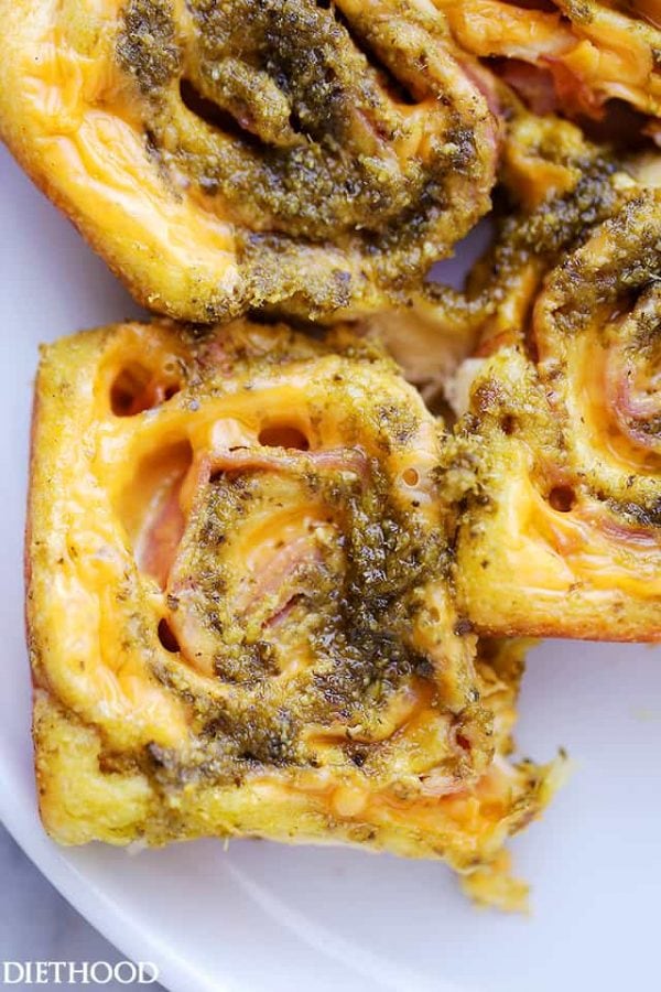 Pesto Ham and Cheese Rollups Recipe | Diethood