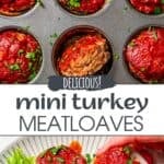 Mini Meatloaves Pinterest image.