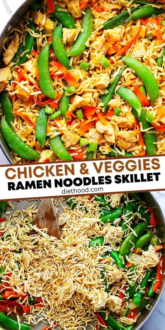Chicken Ramen Noodles Skillet Recipe | Diethood