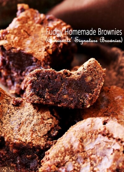 Fudgy Homemade Brownies - The best chewy and fudgy homemade brownies made from scratch in just one bowl! They are incredibly delicious, very easy to make and foolproof.