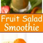 Fruit Salad Smoothie Recipe - A slim-down fruity smoothie with no added sugar, but with tons of fruits, salad greens, chia seeds, and almond milk. Simple, refreshing, and most of all, it's delicious!